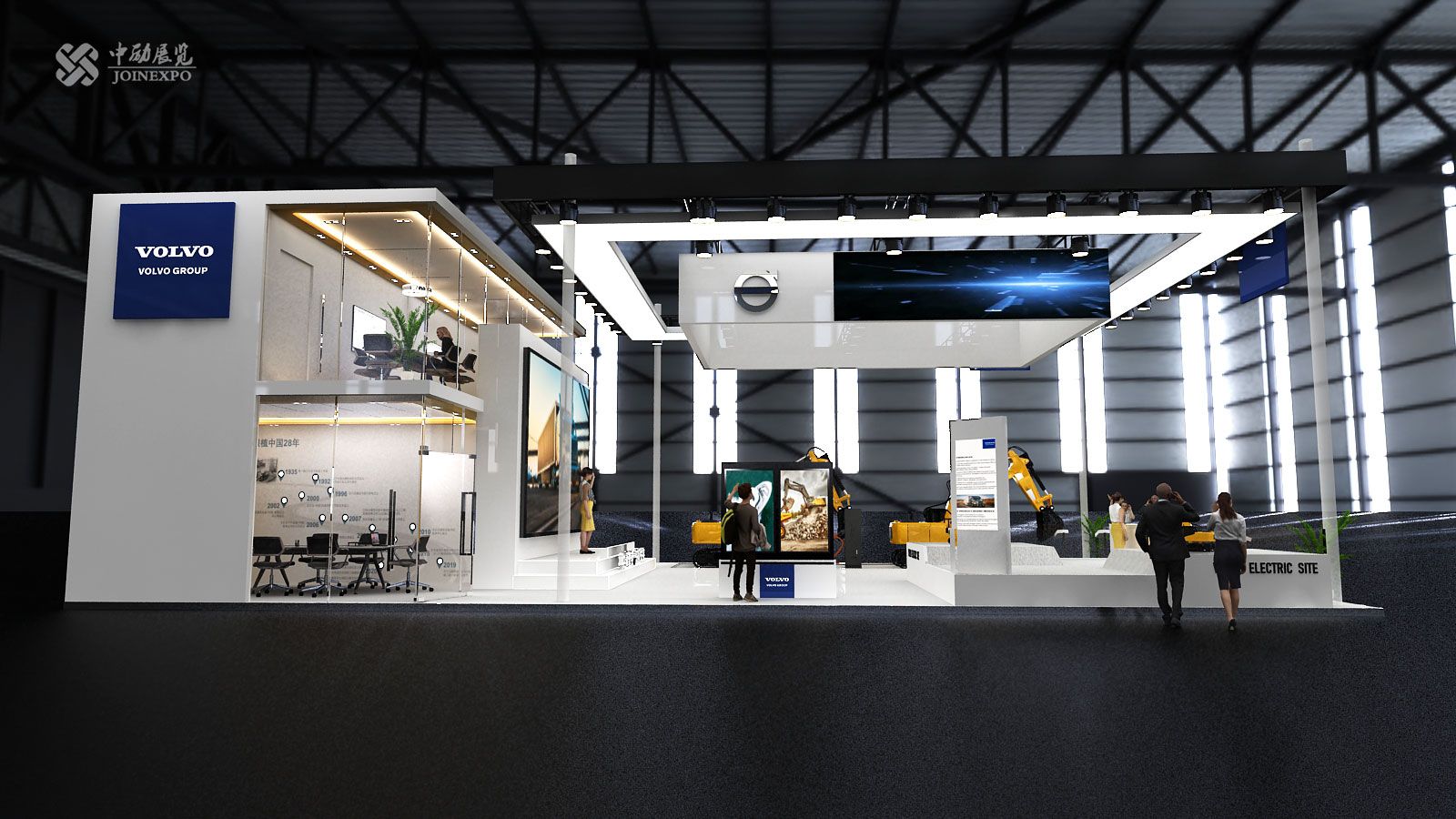 重視綠色環(huán)境保護的沃爾沃集團，展臺設計同樣追求與生態(tài)統(tǒng)一
