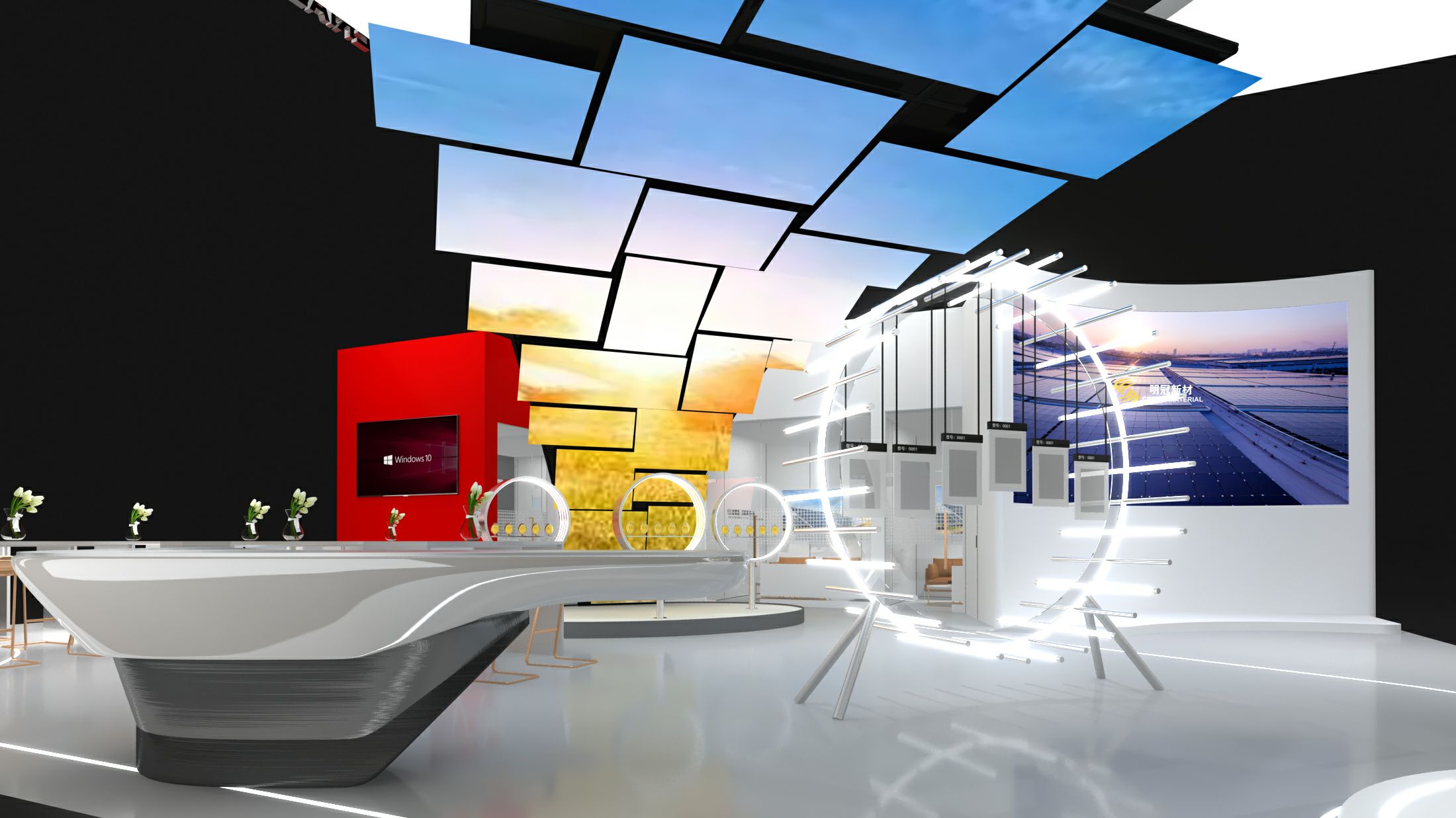 明冠新材展位設(shè)計(jì)搭建突顯科技，在2022光伏展上呈現(xiàn)更多研發(fā)成果