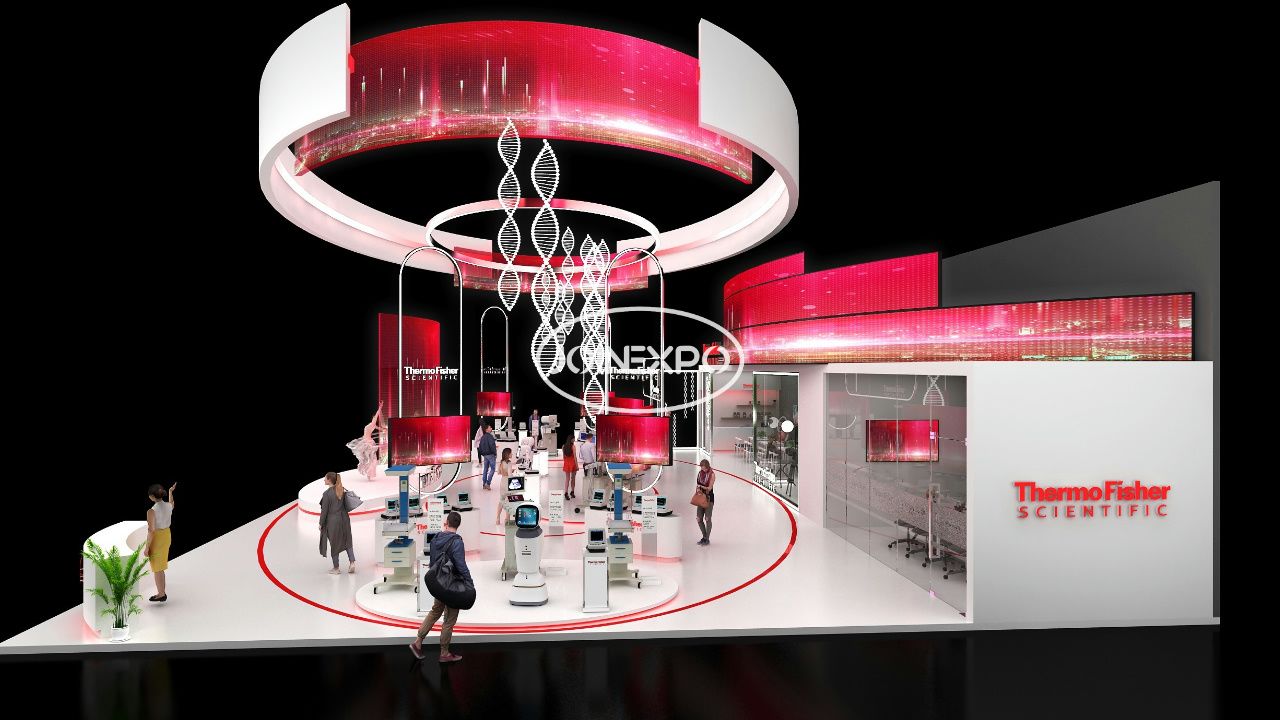 CIIE進(jìn)博會(huì)展會(huì)設(shè)計(jì) |  賽默飛世爾展臺(tái)設(shè)計(jì)融入基因科學(xué)元素